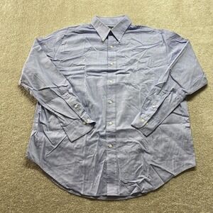 Lauren Ralph Lauren Shirt Mens 17.5 36 37 Blue Long Sleeve Button Down Non Iron